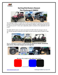 TrailMaster Challenger 4-200EX UTV side-by-side  Great Family Fun, Adjustable seat and steering Wheel, Throttle Limiter