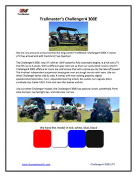 TrailMaster Challenger 4-300 EFI, Automatic, Fuel Injected, 52 Inches Wide, Water Cooled, Solid Live Rear Axle