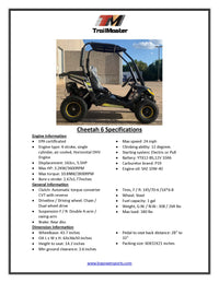 TrailMaster Cheetah 6 Youth Go-Kart - 163cc 5.5HP Engine, 4-Point Safety Belt, Remote Kill, Speed Governor, Suitable for Kids 6-12