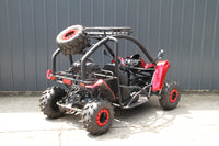 RPS Shark 125CC Mid-Size Kids Go Kart, Spare Tire, Over the Shoulder Harness, Mirrors and lights.