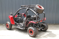 RPS Shark 125CC Mid-Size Kids Go Kart, Spare Tire, Over the Shoulder Harness, Mirrors and lights.
