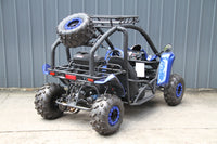 RPS Shark 125CC Mid-Size Kids Go Kart, Spare Tire, Over the Shoulder Harness, Mirrors and lights.