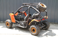 RPS Shark 125CC Mid-Size Kids Go Kart, Spare Tire, Over the Shoulder Harness, Mirrors and lights.