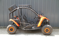 RPS Shark 125CC Mid-Size Kids Go Kart, Spare Tire, Over the Shoulder Harness, Mirrors and lights.