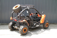 RPS Shark 125CC Mid-Size Kids Go Kart, Spare Tire, Over the Shoulder Harness, Mirrors and lights.