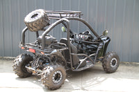 RPS Shark 125CC Mid-Size Kids Go Kart, Spare Tire, Over the Shoulder Harness, Mirrors and lights.