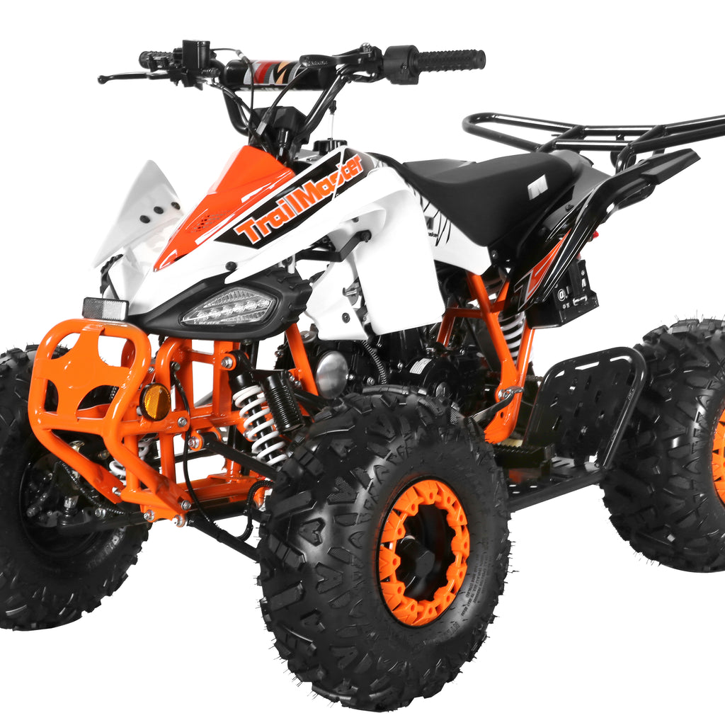 Trailmaster K125, 8" Wheel ,Youth Sports style ATV, Automatic Trans, Reverse,  Color Matched suspension, Front and Rear Brakes, Throttle Control