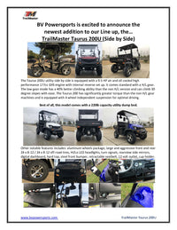 99% Assembled TrailMaster Taurus 200U UTV / Golf Cart / side-by-side Utility Hybrid with High/Low Gear