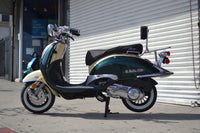 98% Assembled Amigo Bello the Classic Heritage 150cc Scooter. Halogen Headlight w/LED Ring, USB Port, Windshield, CA Legal (2023 Model Speical Price).