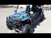 TrailMaster Challenger 4-300X EFI UTV Chrome Rims, Bimini Top, Full roll Cage, Light Bar, Brush Guard. Independent Rear