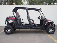 TrailMaster Challenger 4-300X EFI UTV Chrome Rims, Bimini Top, Full roll Cage, Light Bar, Brush Guard. Independent Rear