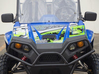 TrailMaster Challenger 4-300X EFI UTV Chrome Rims, Bimini Top, Full roll Cage, Light Bar, Brush Guard. Independent Rear