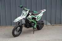 RPS 110S 107cc Youth Dirt Bike, Automatic Transmission, Electric Start, Front and Rear Hydraulic Disc Brakes, 12 Inch Front Tire, Dual Hydraulic Front Forks, 31.5 Inch Seat Height