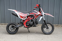 RPS 110S 107cc Youth Dirt Bike, Automatic Transmission, Electric Start, Front and Rear Hydraulic Disc Brakes, 12 Inch Front Tire, Dual Hydraulic Front Forks, 31.5 Inch Seat Height