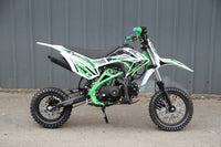 RPS 110S 107cc Youth Dirt Bike, Automatic Transmission, Electric Start, Front and Rear Hydraulic Disc Brakes, 12 Inch Front Tire, Dual Hydraulic Front Forks, 31.5 Inch Seat Height
