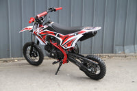 RPS 110S 107cc Youth Dirt Bike, Automatic Transmission, Electric Start, Front and Rear Hydraulic Disc Brakes, 12 Inch Front Tire, Dual Hydraulic Front Forks, 31.5 Inch Seat Height