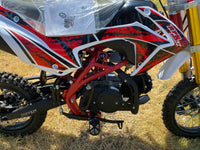 RPS 110DLX 107cc Youth Dirt Bike, Semi-Automatic 4-Speed, Kick Start, Front and Rear Hydraulic Disc Brakes, 14 Inch Front Tire, Inverted Front Forks, 30.5 Inch Seat Height