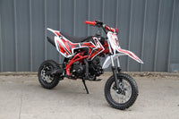 RPS 110S 107cc Youth Dirt Bike, Automatic Transmission, Electric Start, Front and Rear Hydraulic Disc Brakes, 12 Inch Front Tire, Dual Hydraulic Front Forks, 31.5 Inch Seat Height