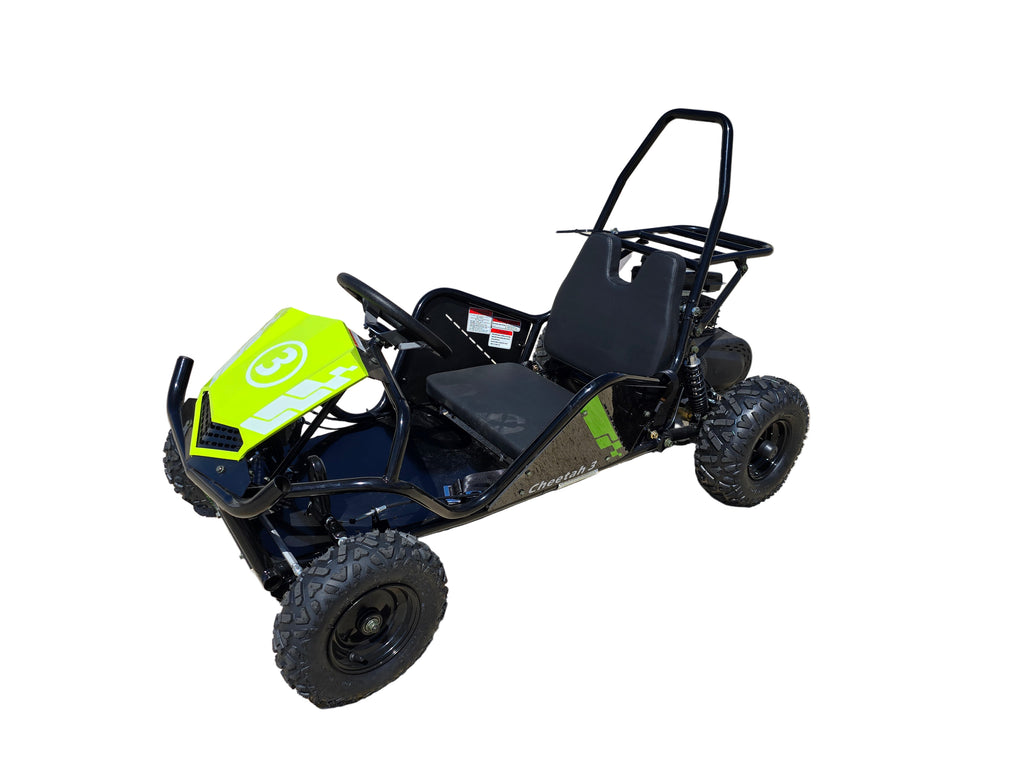 Trailmaster Cheetah 3, 80cc, Youth Single Seat Go Kart,  Pull Start , Automatic, Roll bar, Seat Belt.