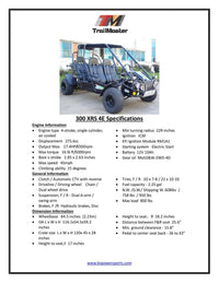 TrailMaster Eagle 300XRS-4E EFI Adults 4 Seats Go-Kart - 300cc 17.4HP Engine, 4-Seater, Liquid-Cooled, LED Lights, Hydraulic Brakes