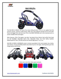 TRAILMASTER Eagle Mid XRX/R - With Reverse, Deluxe Go Kart Buggy With Reverse , Full roll cage and safety harness, Ages 10 and up, 196 CC Electric start.