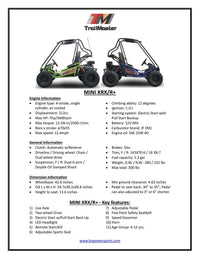 Trailmaster Eagle Mini XRX/R+ Go Kart with Reverse Best Seller. Up to 10 years Old, Pedals and seats adjust