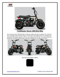 Trailmaster Storm 200 Mini Bike Blast From the Past, Quailty Engine, Welded Frame, Disk Brake- Off Road Only