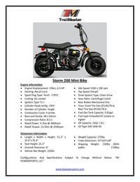 Trailmaster Storm 200 Mini Bike Blast From the Past, Quailty Engine, Welded Frame, Disk Brake- Off Road Only