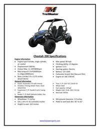 Trailmaster Cheetah 200 Go kart  ,Upgraded rear end, high back seats, Full Welded Roll Cage