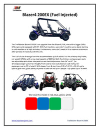 Trailmaster Ultra Blazer 4-200EX EFI Buggy Go kart, Fuel Injected 4 seater, Great Trail runner, Family Fun