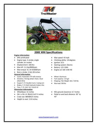 Trailmaster Eagle Ultra 200E-XRX EFI Go Kart Bugg Full Injected, Full Size Off Road Go Kart, Fuel Efficient, Disk Brakes, Rack and Pinion Steering