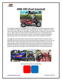Trailmaster Eagle 200E XRS EFI Buggy / Go Kart Full Size youth Adult Off road Go Kart, Adjustable Seat, Independent Front Suspension, Double A Arms,