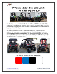 TrailMaster Challenger 4-200 4 seater UTV side-by-side Deluxe Extended Model for Adults & Teens