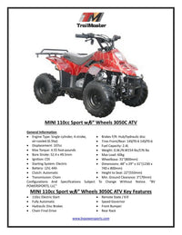 Coolster 3050c Youth ATV 110 Series - age 5 and up, 107cc, Automatic Transmission, Parental Controls, Ideal Gift for Kids