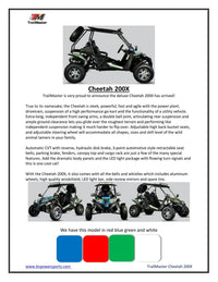 Trailmaster Cheetah 200X Off Road UTV / Go Kart / Full size Youth and Adults, Upgraded Suspension