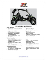 Trailmaster Cheetah 200X Off Road UTV / Go Kart / Full size Youth and Adults, Upgraded Suspension