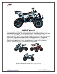 Trailmaster C125, 125cc Sports Style Mid size Youth Quad