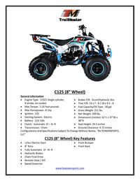 Trailmaster C125, 125cc Sports Style Mid size Youth Quad