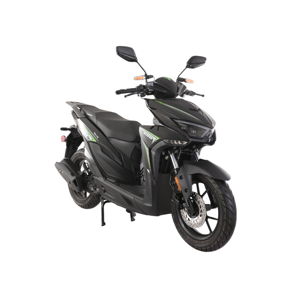 Tao Valiant 200 175cc Scooter, EFI, Automatic, Electric Start, Front and Rear Disc Brakes, 14-Inch Custom Wheels, Passenger Ready