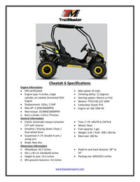 TrailMaster Cheetah 6 Youth Go-Kart - 163cc 5.5HP Engine, 4-Point Safety Belt, Remote Kill, Speed Governor, Suitable for Kids 6-12