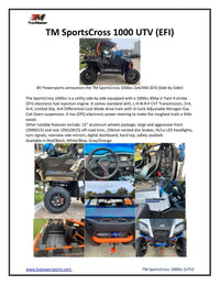 Trailmaster Sports Cross 1000cc 4X4, Ships Fully Assembled, Vi LOCK Fully Independent Suspension, Power Steering. Fully Assembled and Ship via car carrier to your door