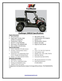 Trailmaster Challenger 200EUX EFI, The Ultimate Challenger Cross Over. Automatic, Low End Torque, Racks and Light Bar included