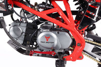 Tao DBX1 140cc Youth Dirt Bike, 4 Speed Manual, Twin Spar Frame, Front & Rear Disc Brakes, Silver Front Forks, Folding Adjustable Levers, Off Road Only