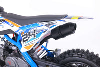 Tao DB24 110cc Youth Dirt Bike, Semi-Automatic, Hydraulic Disc Brakes, Folding Adjustable Levers, Silver Front Forks, Off Road Only