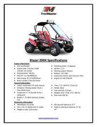 Trailmaster ULTRA Blazer 200X Go Kart  Upgraded frame, Bigger Tires, Body kit, Chrome Rimes, All Terrian Tires