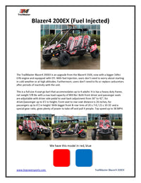 Trailmaster Ultra Blazer 4-200EX EFI Buggy Go kart, Fuel Injected 4 seater, Great Trail runner, Family Fun