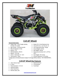 Trailmaster C125, 125cc Sports Style Mid size Youth Quad