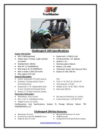 TrailMaster Challenger 4-200 4 seater UTV side-by-side Deluxe Extended Model for Adults & Teens
