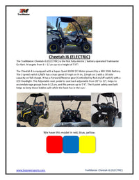 TrailMaster Cheetah i6 all electric, kids off road go kart. 3 speeds, with reverse, 48V 20Ah battery pack