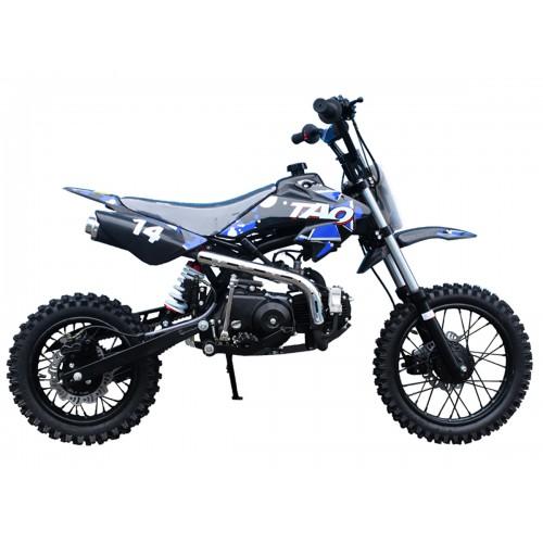 Tao DB14 110cc Youth Dirt Bike, Semi-Automatic, Kick Start, Adjustable Rear Shock, 14 Inch Front Wheel, Off-Road Tires, Off Road Only